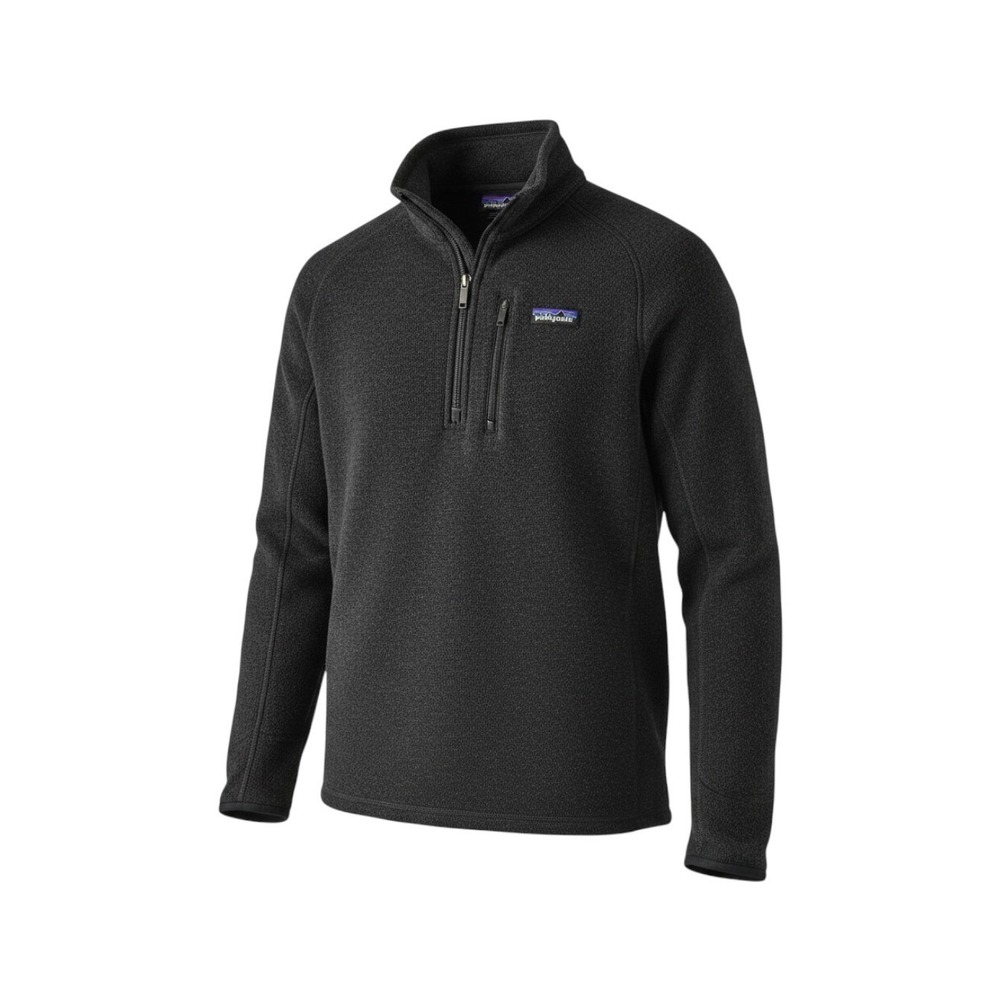 Patagonia Better Sweater 1/4 Zip Fleece Pullover Womens S Black Chest Pocket
